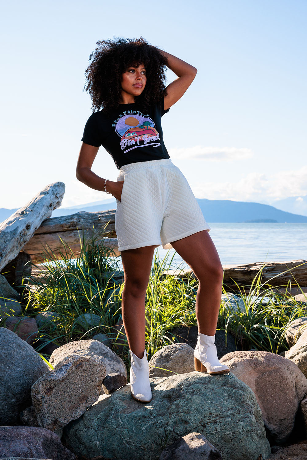 Quilted High-Rise Casual Shorts