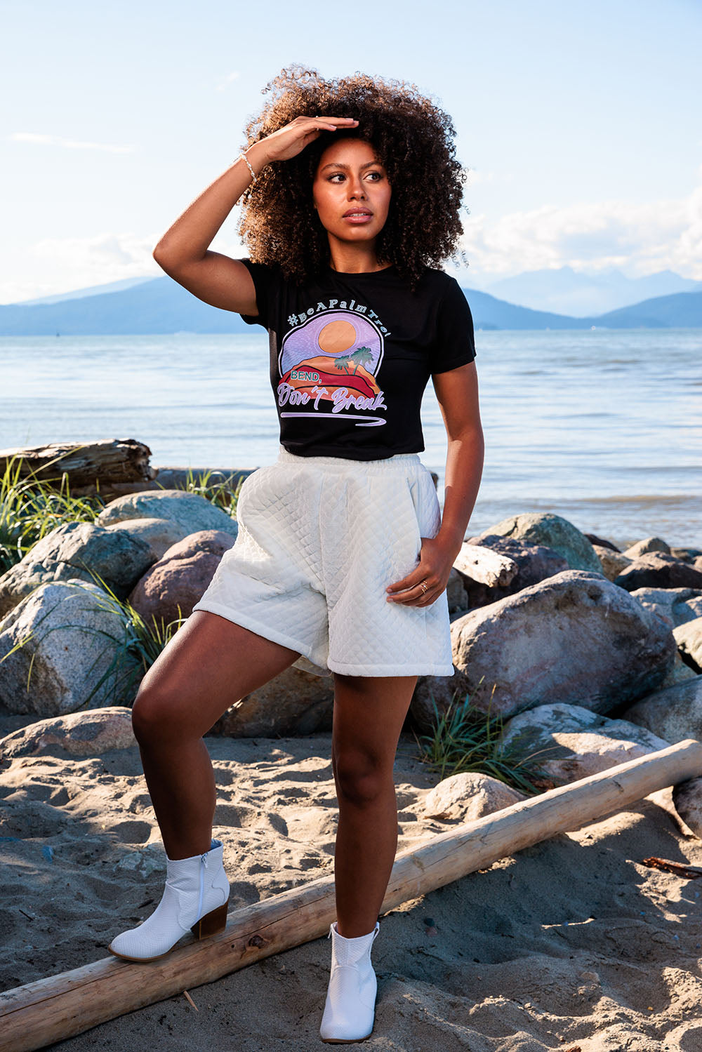 Quilted High-Rise Casual Shorts