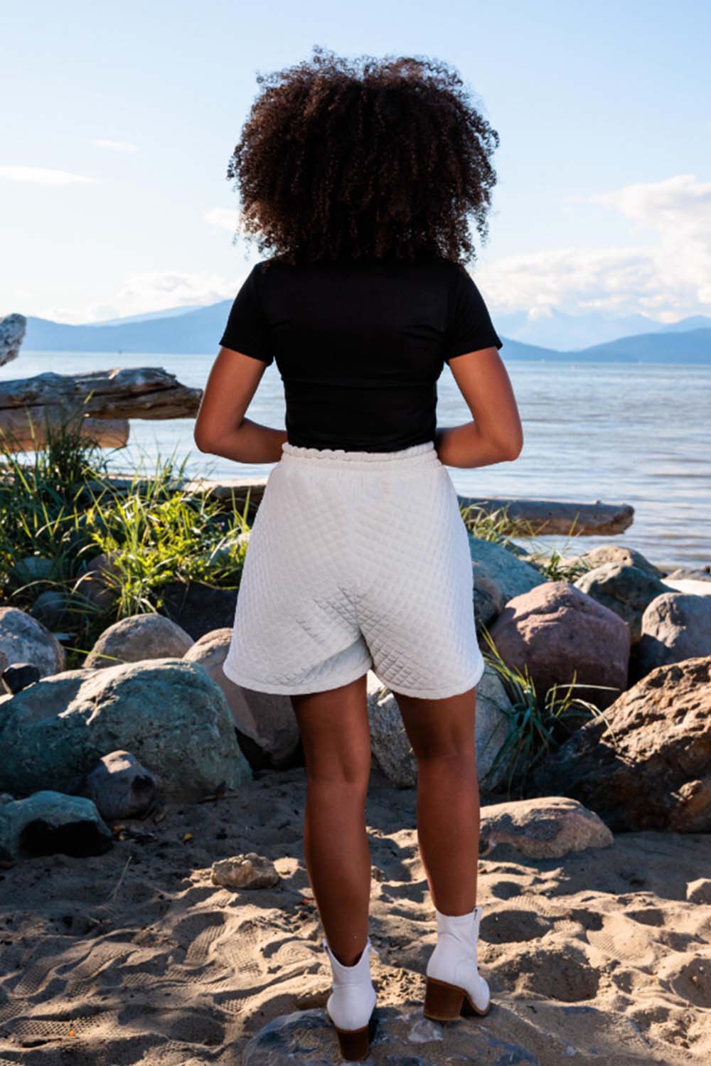 Quilted High-Rise Casual Shorts